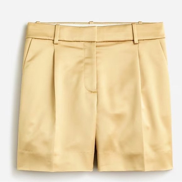 J. Crew gold satin pleated shorts - Picture 4 of 9
